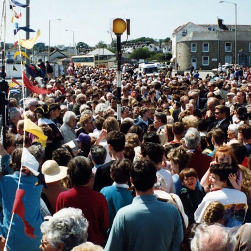 Packed promenade for the 'Grand Re-opening' of 1994