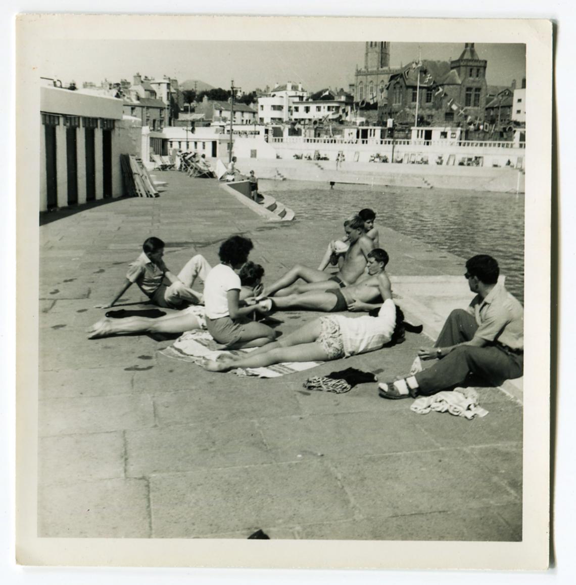 Young people relaxing at Jubilee Pool