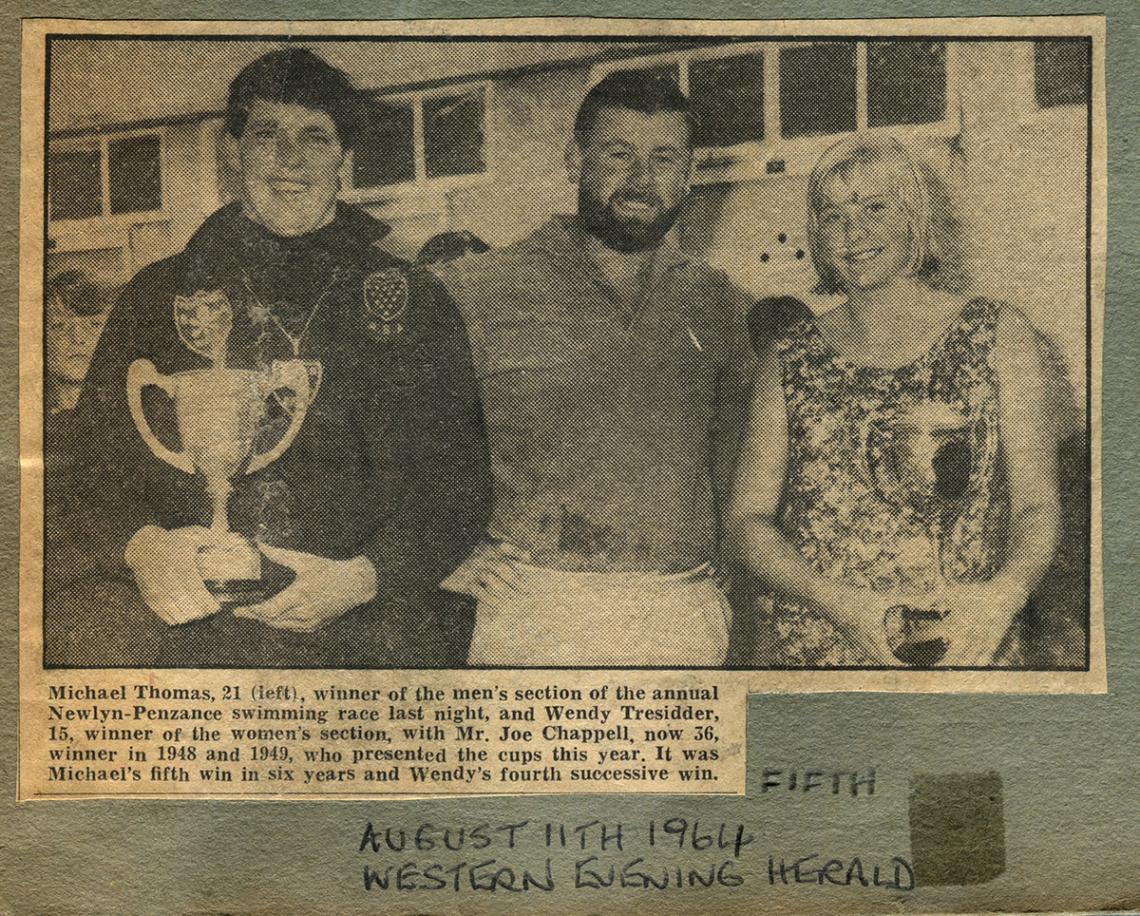 Western Evening Herald, long distance swim winners