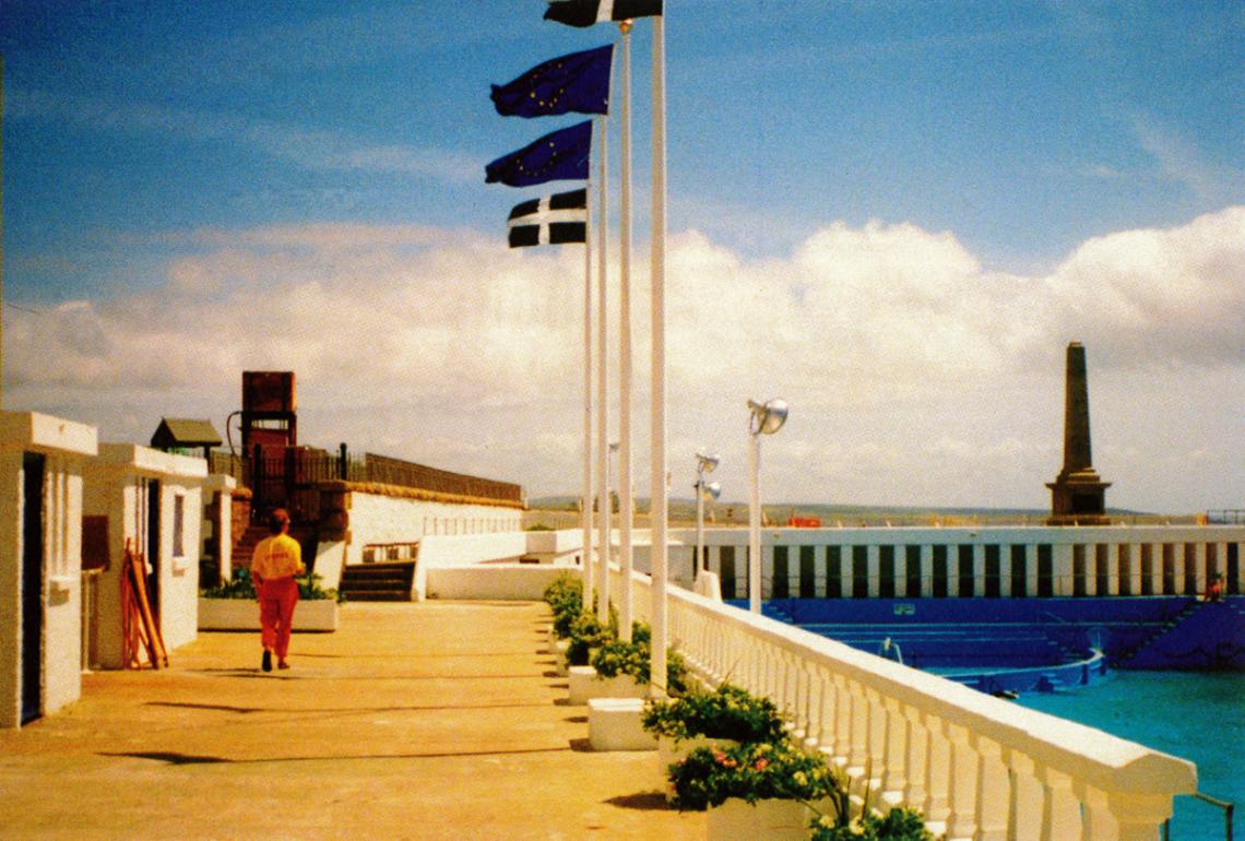 Jubilee Pool lifeguard on the terrace
