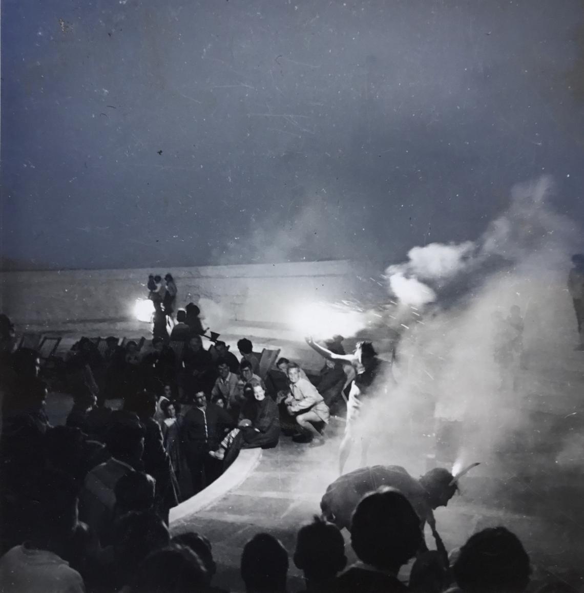 Gala Night - Red Indians dance around totem pole