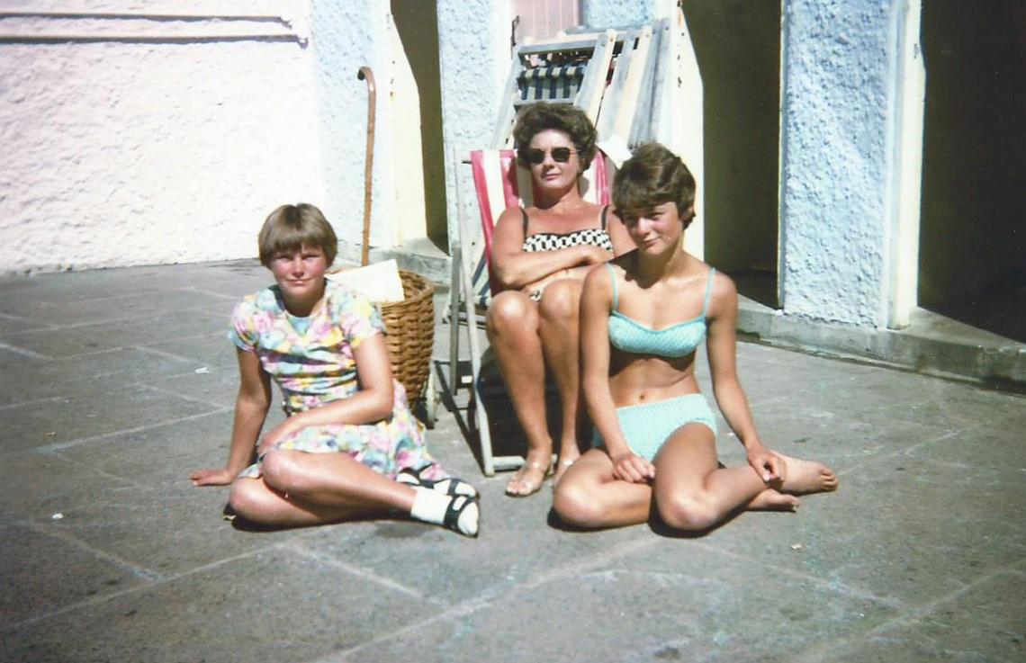 At Jubilee Pool 1960s from left Liz Nicholls, Mrs. Crowe and Leone Crowe