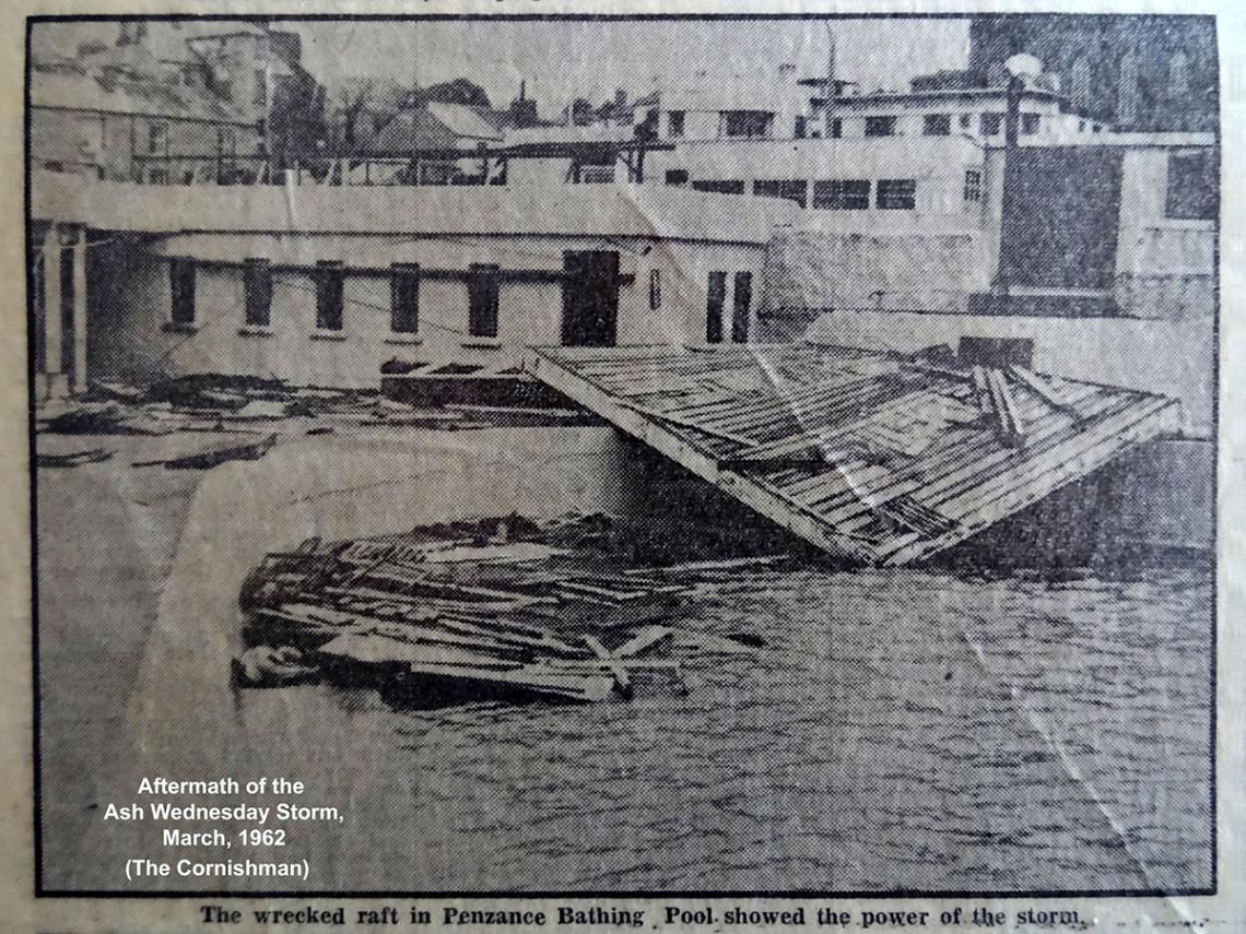 Jubilee Pool raft wreckage after the Ash Wednesday Storm