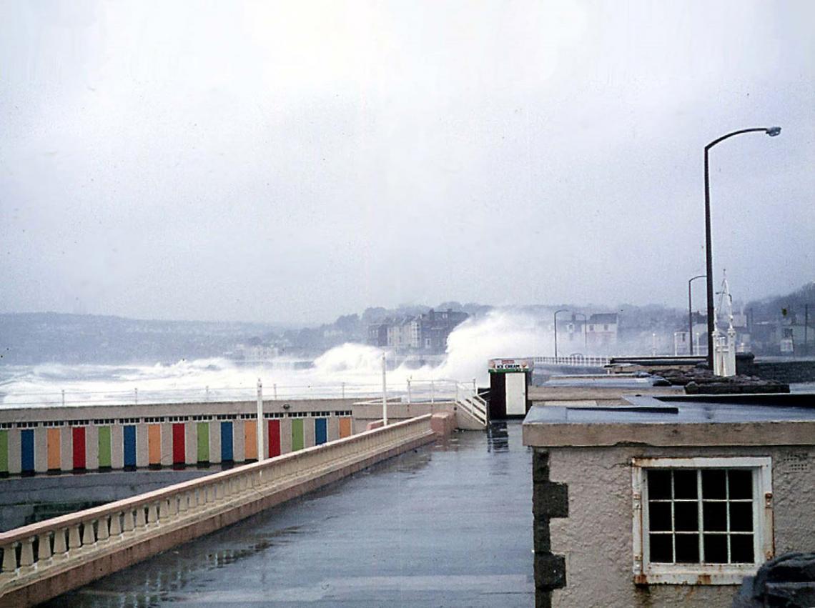 Promenade during a storm, Jubilee Pool walls visible (1 of 4)