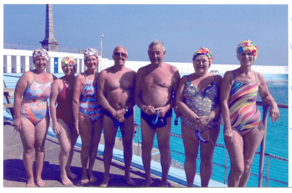Friends at the Jubilee Pool celebrating a birthday
