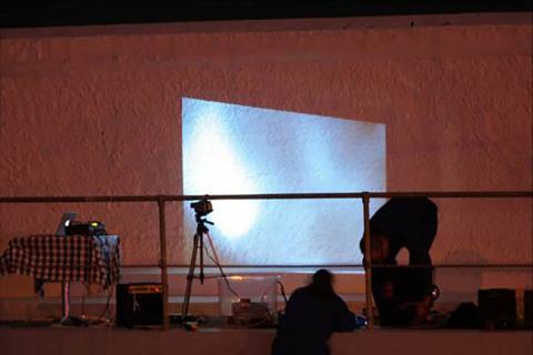 Live art at the pool - projections