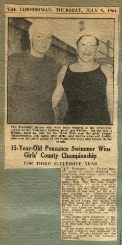 The Cornishman - 15-year old Penzance swimmer wins girls' county championship