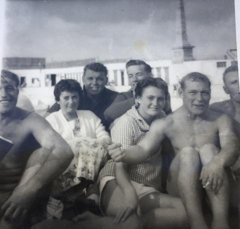 Relaxing at the pool with friends