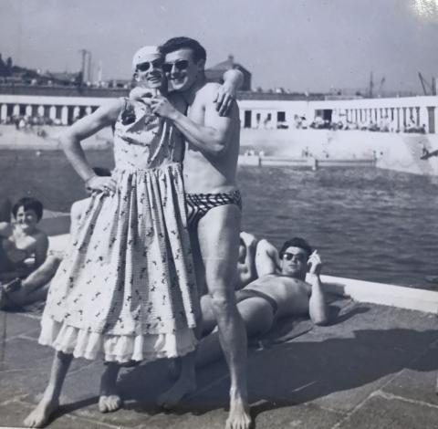 Having fun at the pool