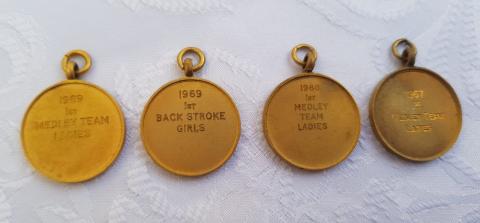 Liz Jilbert Gold County medals - 1967, 1968, 1969 x 2