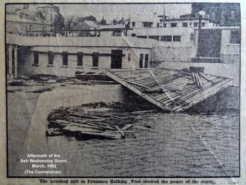 Jubilee Pool raft wreckage after the Ash Wednesday Storm